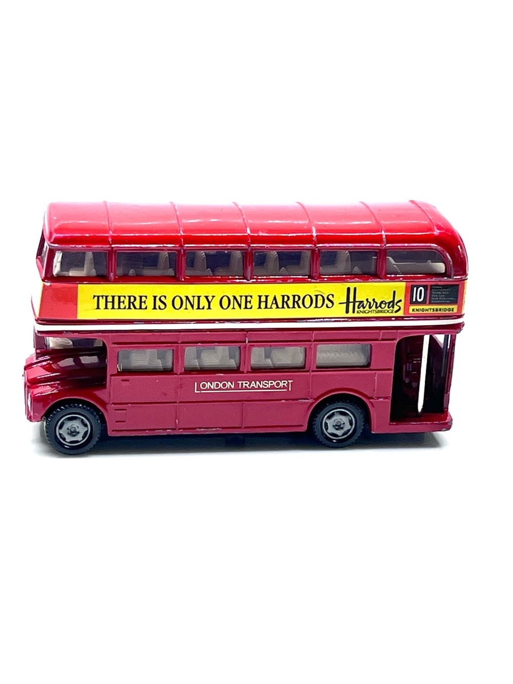 FEVA Harrods London Transport Double Decker Bus Diecast Toy Red Vintage 1:64